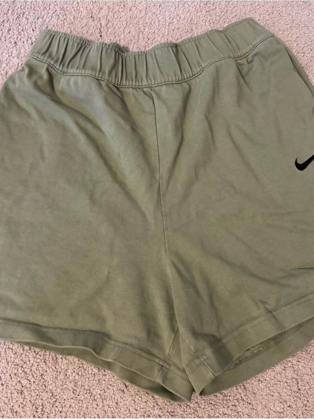 Nike Women's Olive Athletic Elastic-Waist Shorts